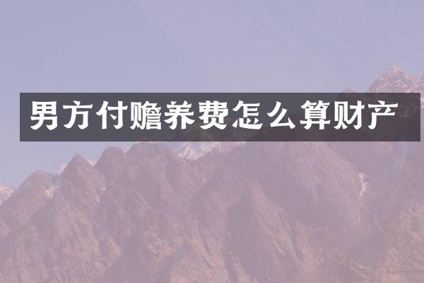 男方付赡养费怎么算财产
