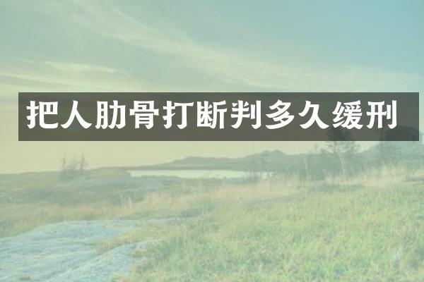 把人肋骨打断判多久缓刑