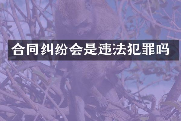 合同纠纷会是违法犯罪吗