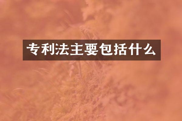 专利法主要包括什么