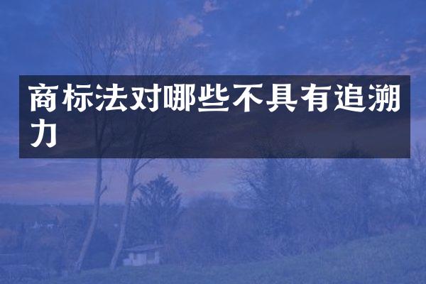 商标法对哪些不具有追溯力