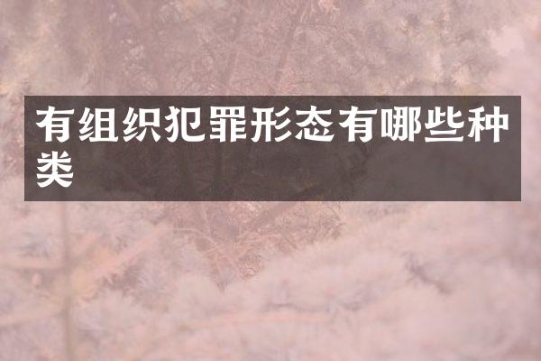 有组织犯罪形态有哪些种类