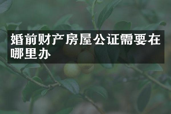 婚前财产房屋公证需要在哪里办