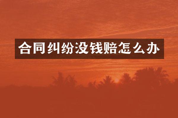 合同纠纷没钱赔怎么办