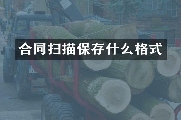 合同扫描保存什么格式