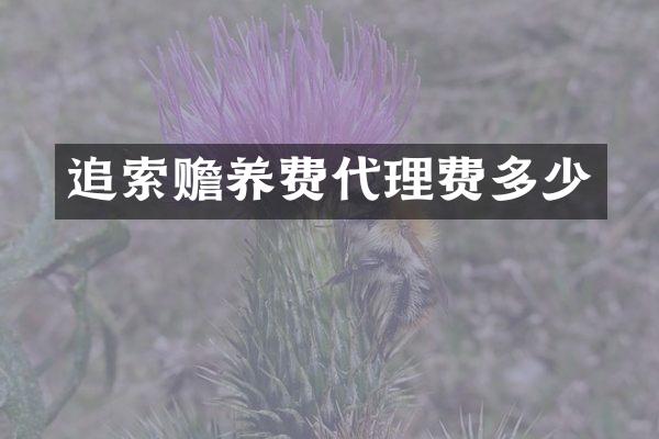 追索赡养费代理费多少