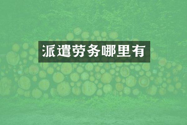 派遣劳务哪里有