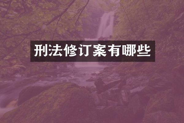 刑法修订案有哪些