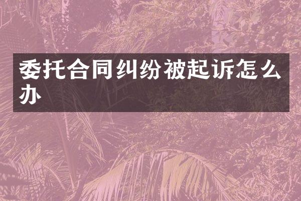 委托合同纠纷被起诉怎么办