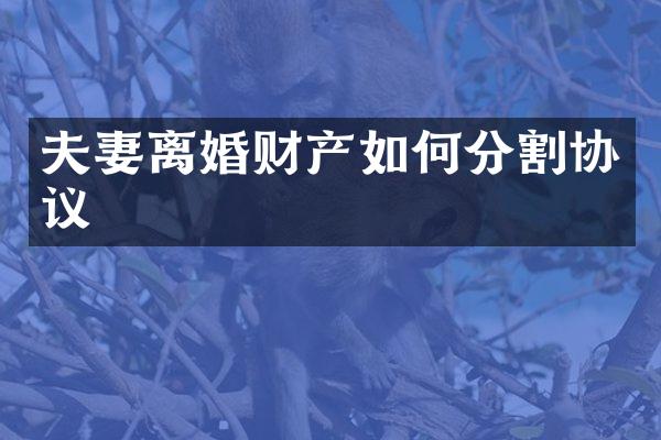 夫妻离婚财产如何分割协议