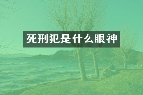 死刑犯是什么眼神