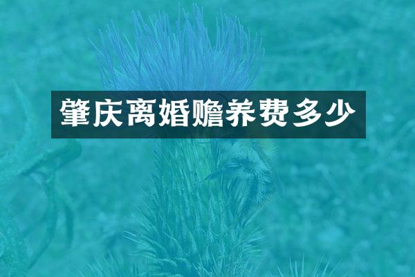 肇庆离婚赡养费多少
