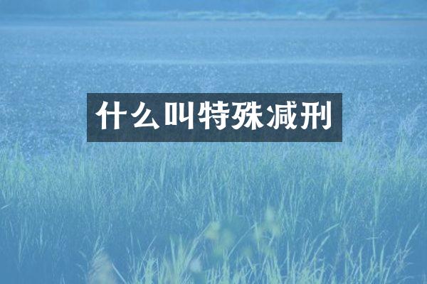 什么叫特殊减刑