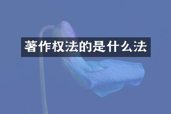 著作权法的是什么法