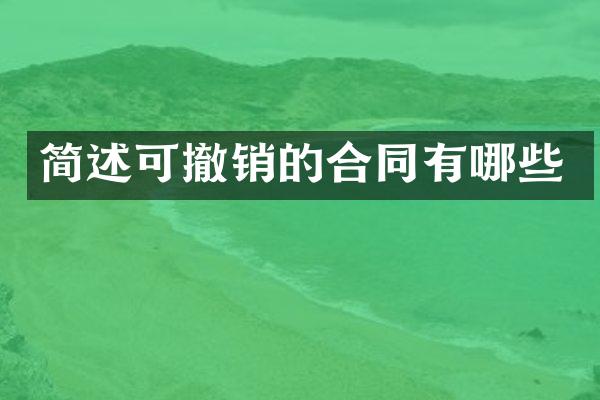 简述可撤销的合同有哪些