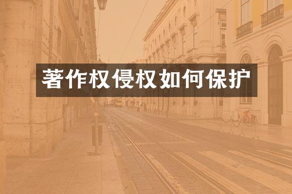 著作权侵权如何保护