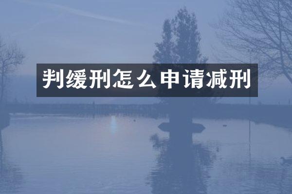 判缓刑怎么申请减刑