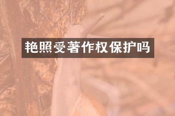 艳照受著作权保护吗