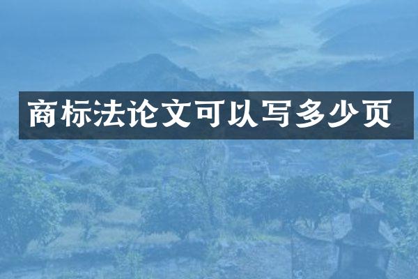 商标文可以写多少页