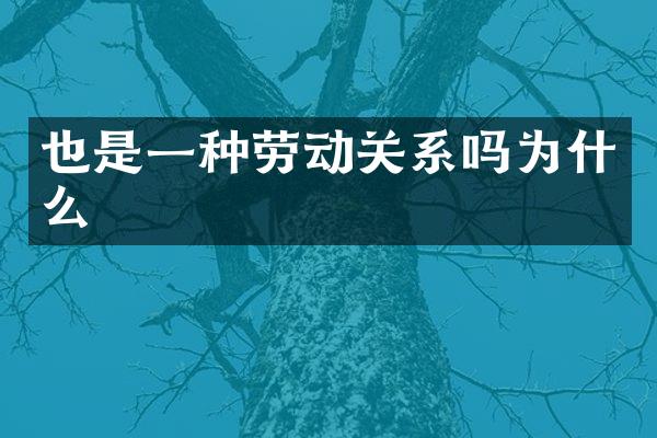 也是一种劳动关系吗为什么