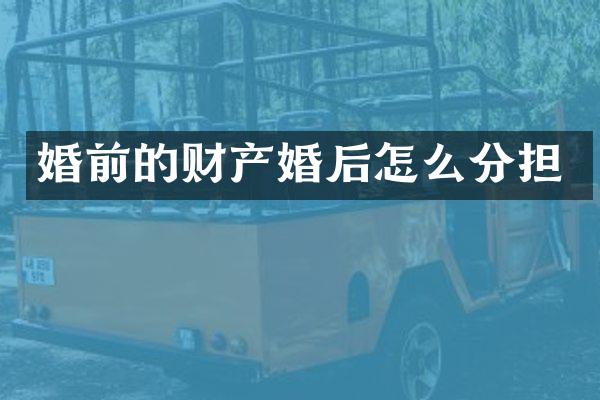 婚前的财产婚后怎么分担
