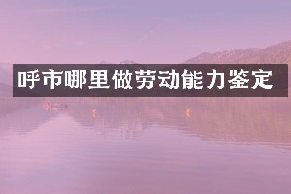 呼市哪里做劳动能力鉴定