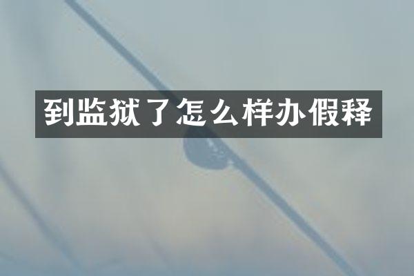 到监狱了怎么样办假释
