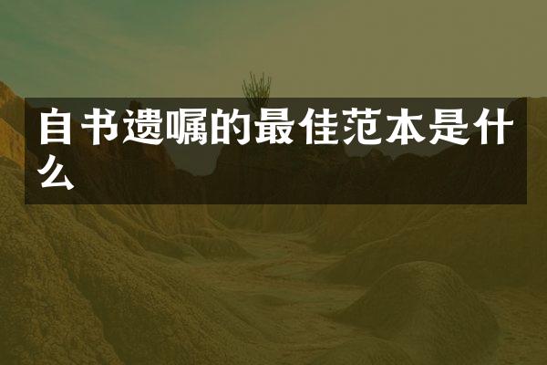 自书遗嘱的最佳范本是什么