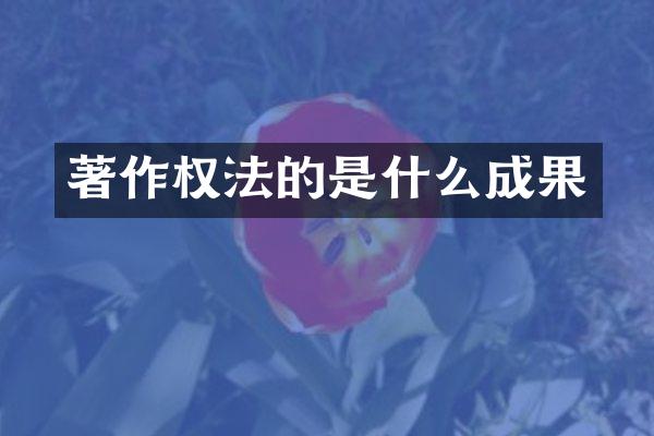 著作权法的是什么成果