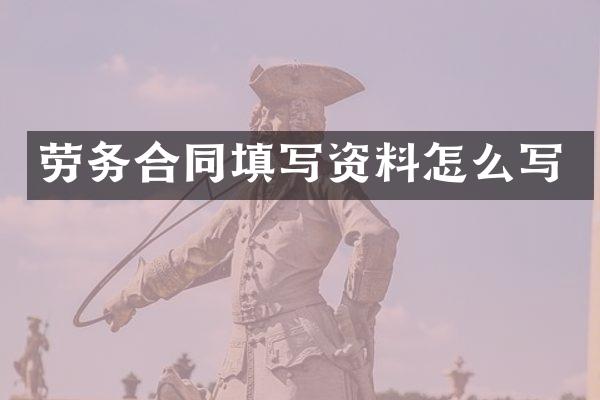 劳务合同填写资料怎么写