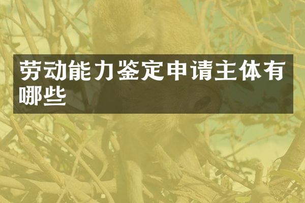 劳动能力鉴定申请主体有哪些