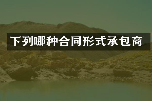下列哪种合同形式承包商