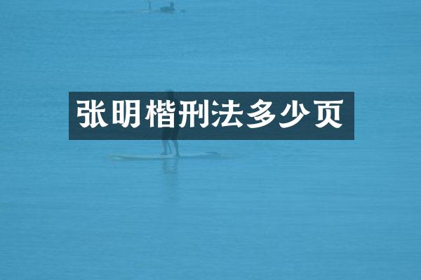 张明楷刑法多少页
