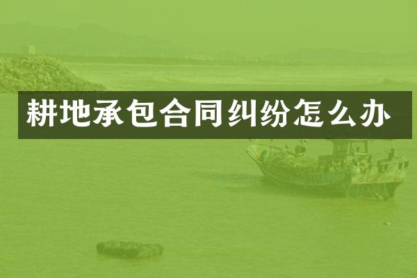 耕地承包合同纠纷怎么办