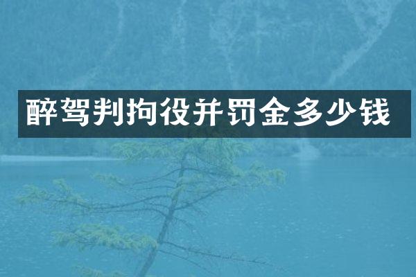 醉驾判拘役并罚金多少钱