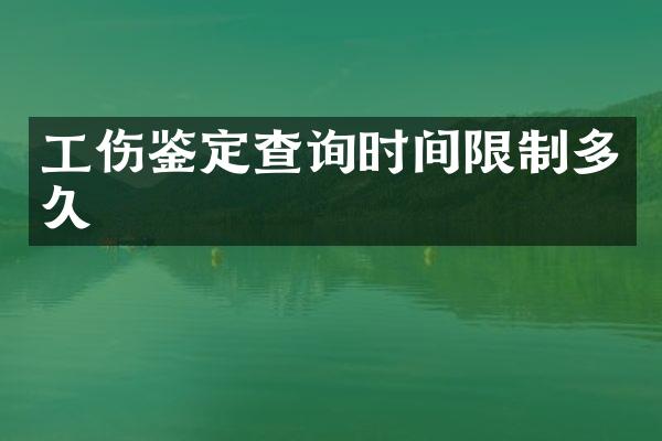 工伤鉴定查询时间限制多久