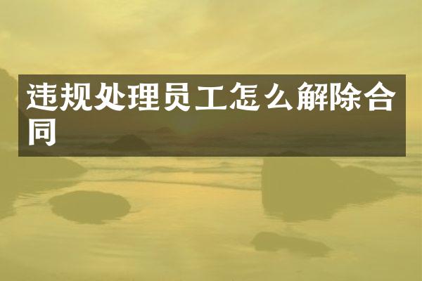 违规处理员工怎么解除合同