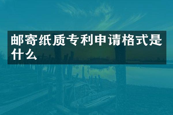 邮寄纸质专利申请格式是什么