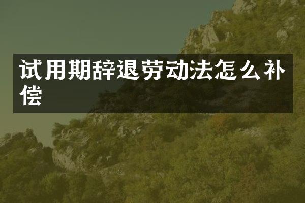 试用期辞退劳动法怎么补偿