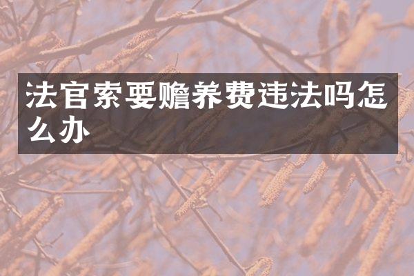 法官索要赡养费违法吗怎么办