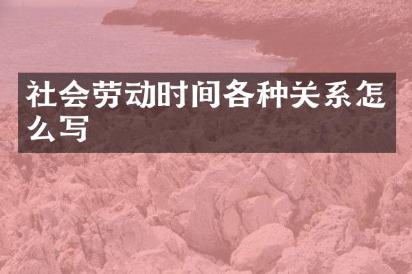 社会劳动时间各种关系怎么写