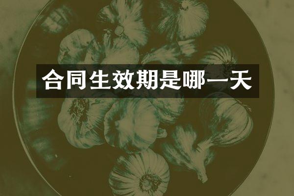 合同生效期是哪一天