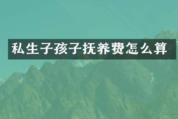 私生子孩子抚养费怎么算