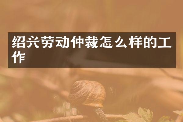 绍兴劳动仲裁怎么样的工作