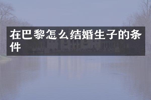 在巴黎怎么结婚生子的条件