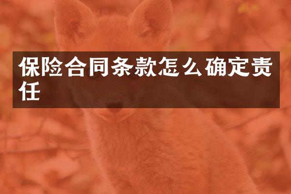 保险合同条款怎么确定责任