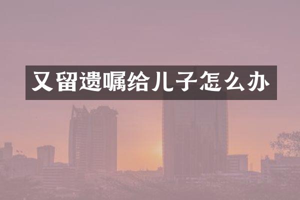 又留遗嘱给儿子怎么办