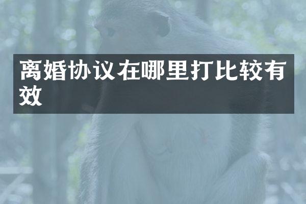 离婚协议在哪里打比较有效