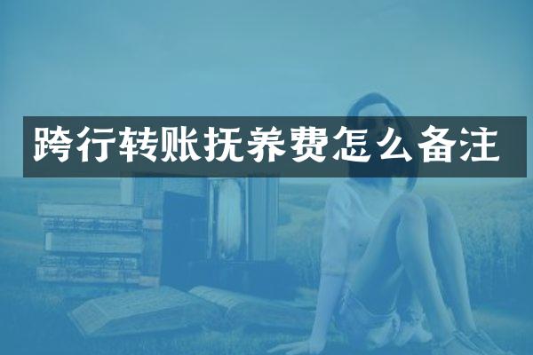 跨行转账抚养费怎么备注