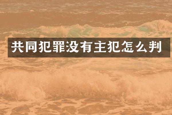 共同犯罪没有怎么判